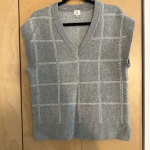 a new day Gray Checkered V-Neck Sweater Vest